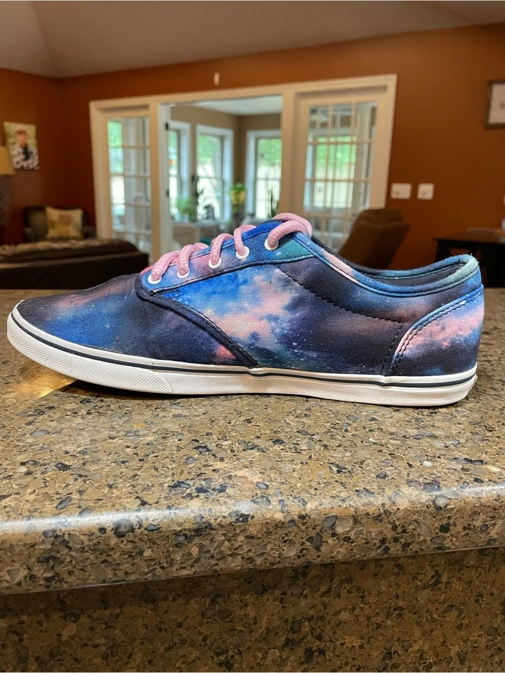 Vans Atwood Low Top Cosmic Galaxy Womens Sz 10 Mens 11.5 Navy Blue Pink Sneakers